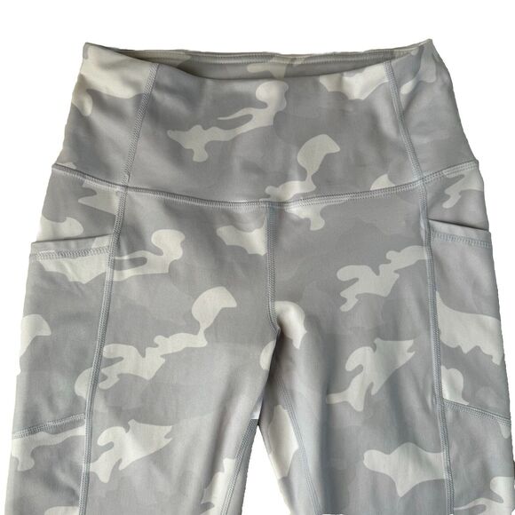 Yogalicious Lux Camo Gray Leggings Side Pocket Size Small - Picture 9 of 12